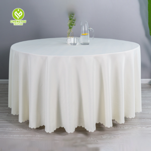 CY-TAB-001 125GSM Polyester Fabric Round Table Cloth Solid Color Table Cloth Wedding Party Decoration