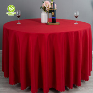 CY-TAB-003 Red Tablecloth for Round Tables for Weddings, Banquets or Restaurants