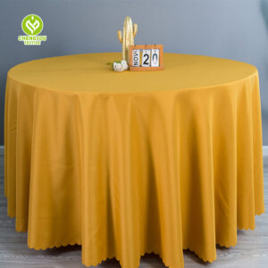 CY-TAB-002 150GSM Round Tablecloth Stain Polyester Fabric Table Cloth for Dining Room Kitchen Party