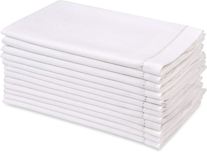 Linen Cotton Blend Hemstitch Cloth Linen Napkin - 图片 4