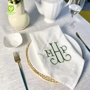 CY-NAP-011 Hemstitch Napkin with Embroidery