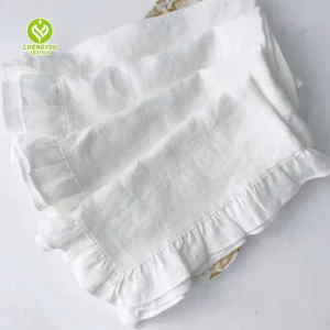 CY-NAP-021 Linen Cotton Ruffle Edge Napkin