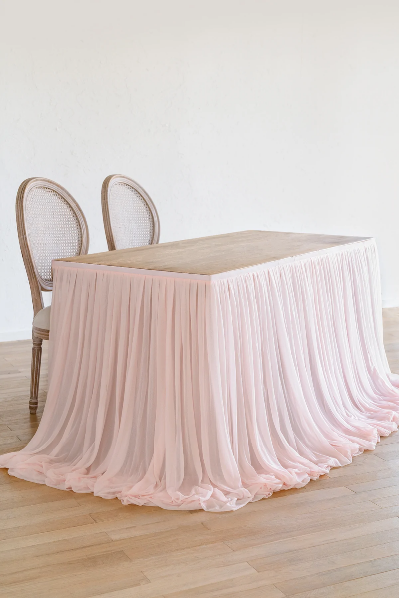 Rectangular Fancy Table Skirt Tulle Tutu Chiffon - 图片 2