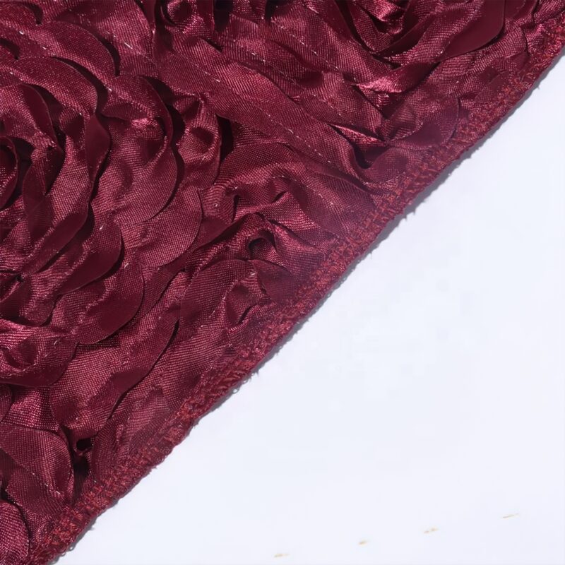Luxury Rosette Flower Universal Ivory Spandex Chair Cover - 图片 7