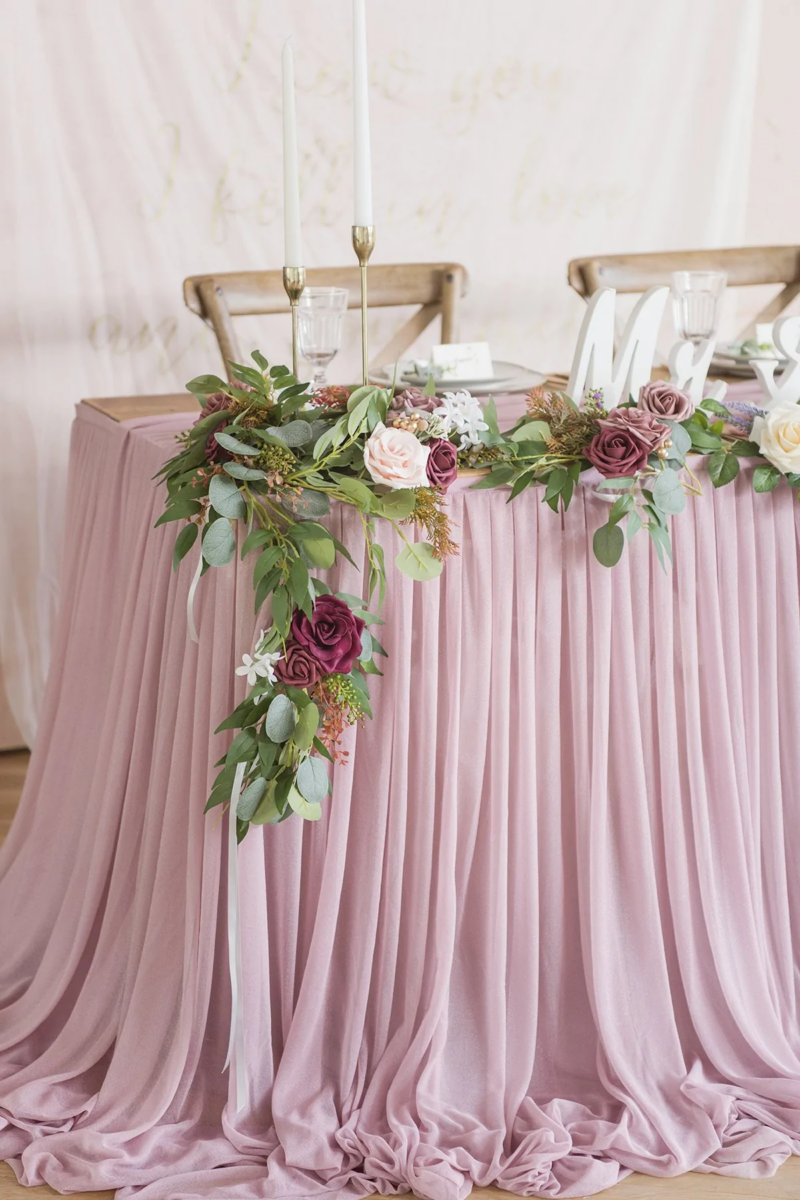 Rectangular Fancy Table Skirt Tulle Tutu Chiffon - 图片 5