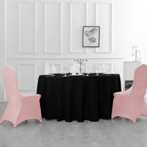 Washable Black Polyester Round Tablecloth