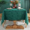 Rectangle Wrinkle Jacquard Polyester Christmas TableCloth - 图片 4