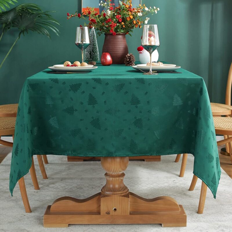 Rectangle Wrinkle Jacquard Polyester Christmas TableCloth - 图片 4