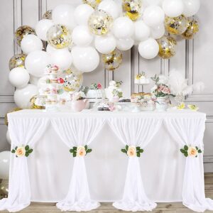 Chiffon Tulle Tutu Party White Table Skirt For Wedding Decoration
