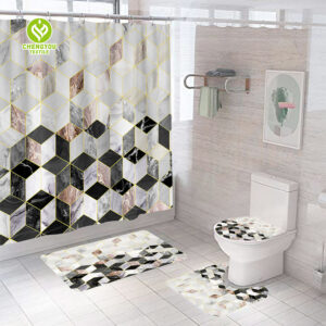 CY-SC-009 Waterproof Modern Style Printing Shower Curtain