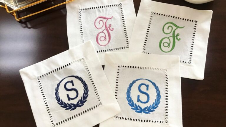 Cocktail hemstitch napkin