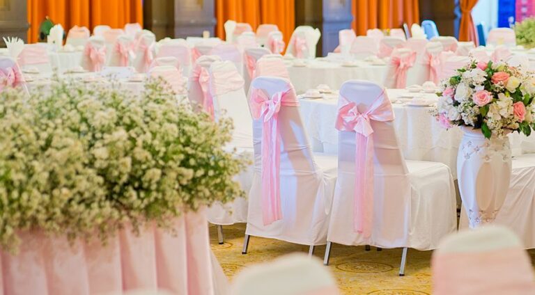 Customized wedding chair covers with attention to detail