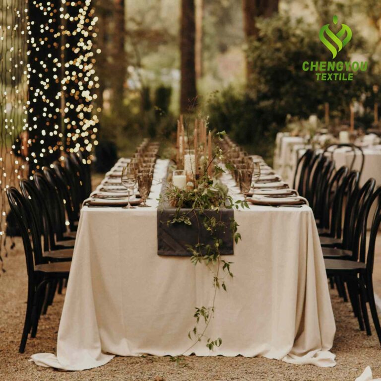 Transform your wedding reception into a fairytale with our exquisite wedding tablecloths.
