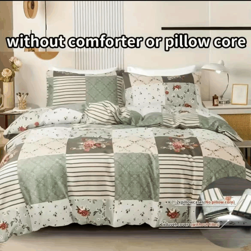 Quilts Bedding Set 100% Polyester Microfiber Bed Sheet Flower Printed Sheets Bed Quilts