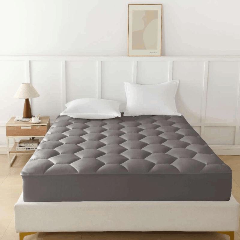 Solid Comfortable Twin Size Mattress Topper Quilted Fitted Cover Memory Massage Features PVC Foam Home Folding Bed Mat Plants - 图片 3