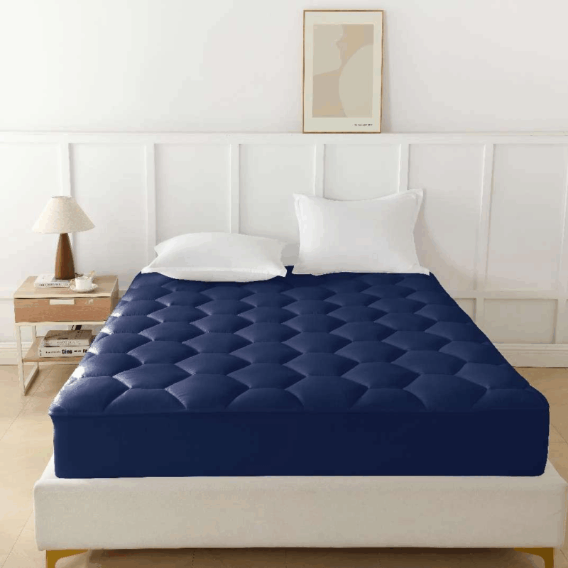 Solid Comfortable Twin Size Mattress Topper Quilted Fitted Cover Memory Massage Features PVC Foam Home Folding Bed Mat Plants - 图片 4