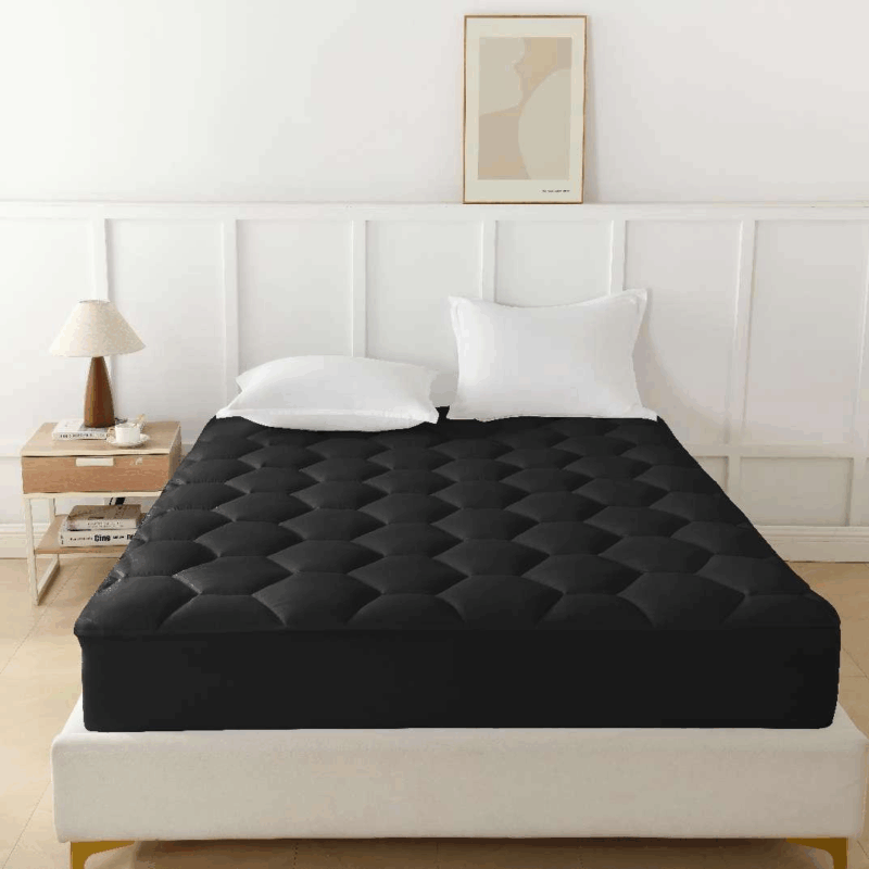 Solid Comfortable Twin Size Mattress Topper Quilted Fitted Cover Memory Massage Features PVC Foam Home Folding Bed Mat Plants - 图片 5