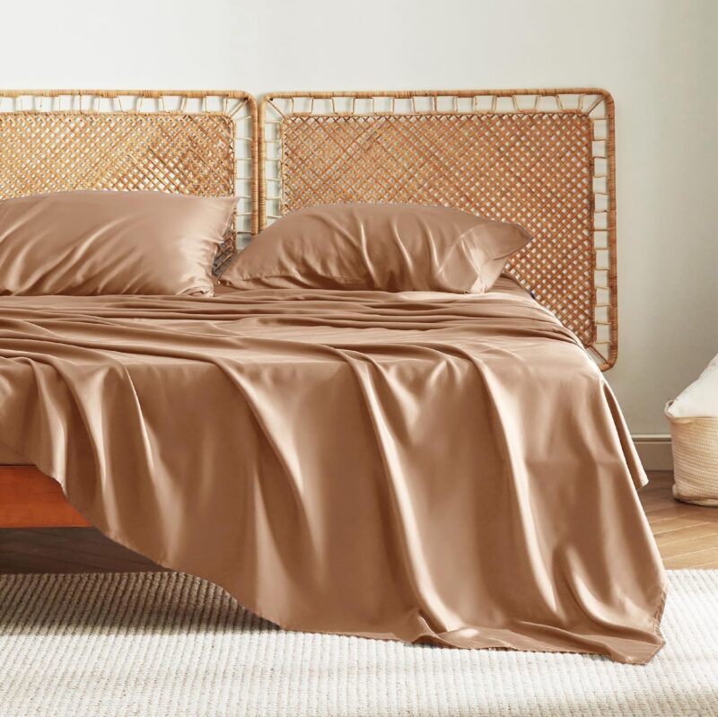 4PCs Cooling Breathable Bedding Set 100% Viscose From Bamboo Sheets Queen Size Deep Pocket with Cotton Filling for Home Hotel Use - 图片 7
