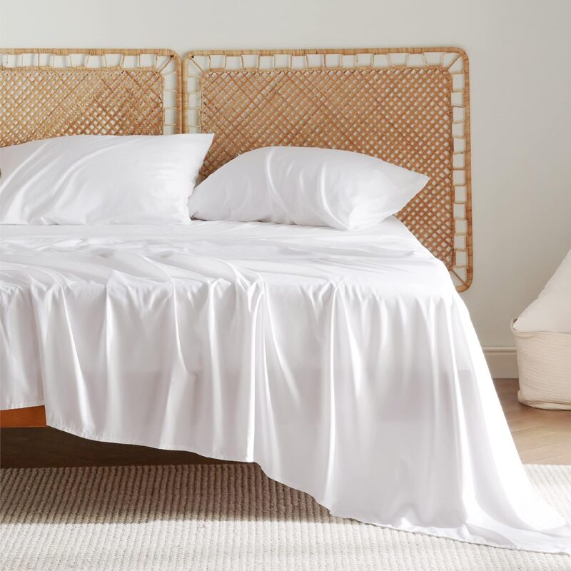 4PCs Cooling Breathable Bedding Set 100% Viscose From Bamboo Sheets Queen Size Deep Pocket with Cotton Filling for Home Hotel Use - 图片 8