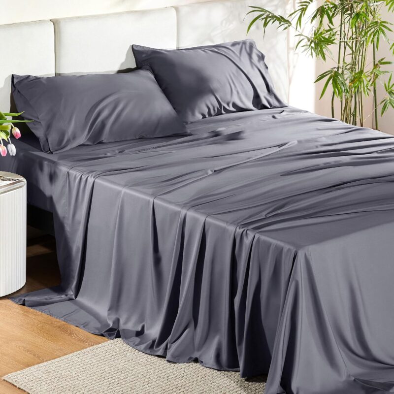 4PCs Cooling Breathable Bed Set 100% Viscose From Bamboo Sheets Queen Size Deep Pocket with Cotton Filling for Home Hotel Use - 图片 2