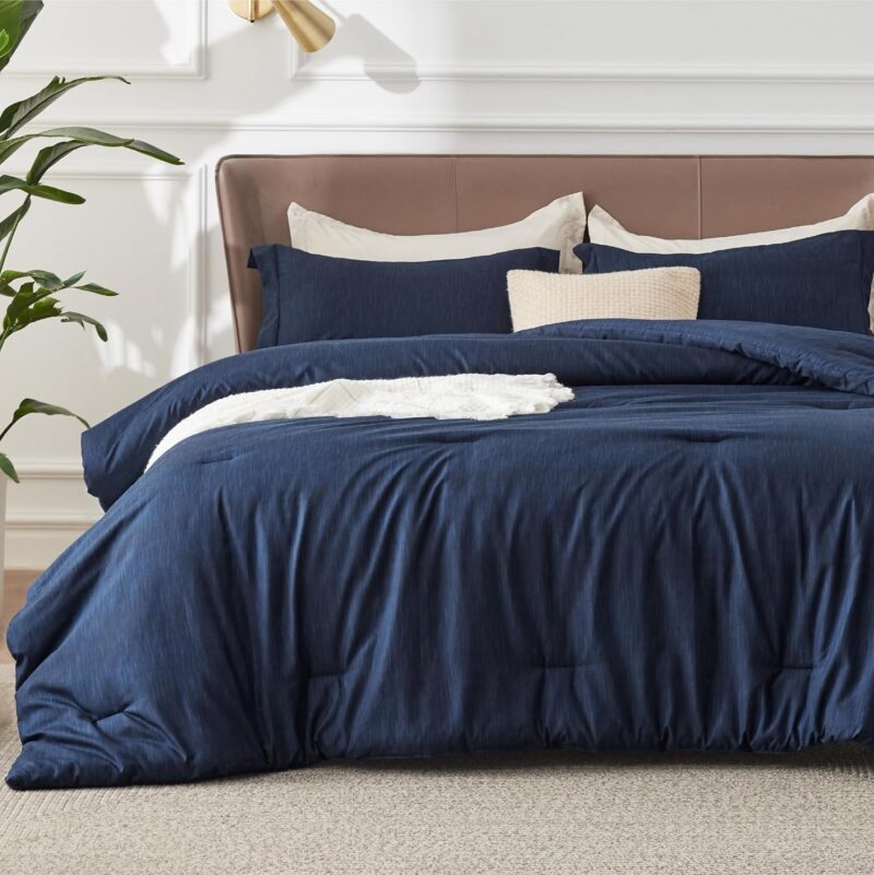3 Pieces Queen Size Comforter Set All Season Reversible Bed in a Bag Ultra Soft Queen Bedding Set Comforter With Pillow Shams - 图片 6