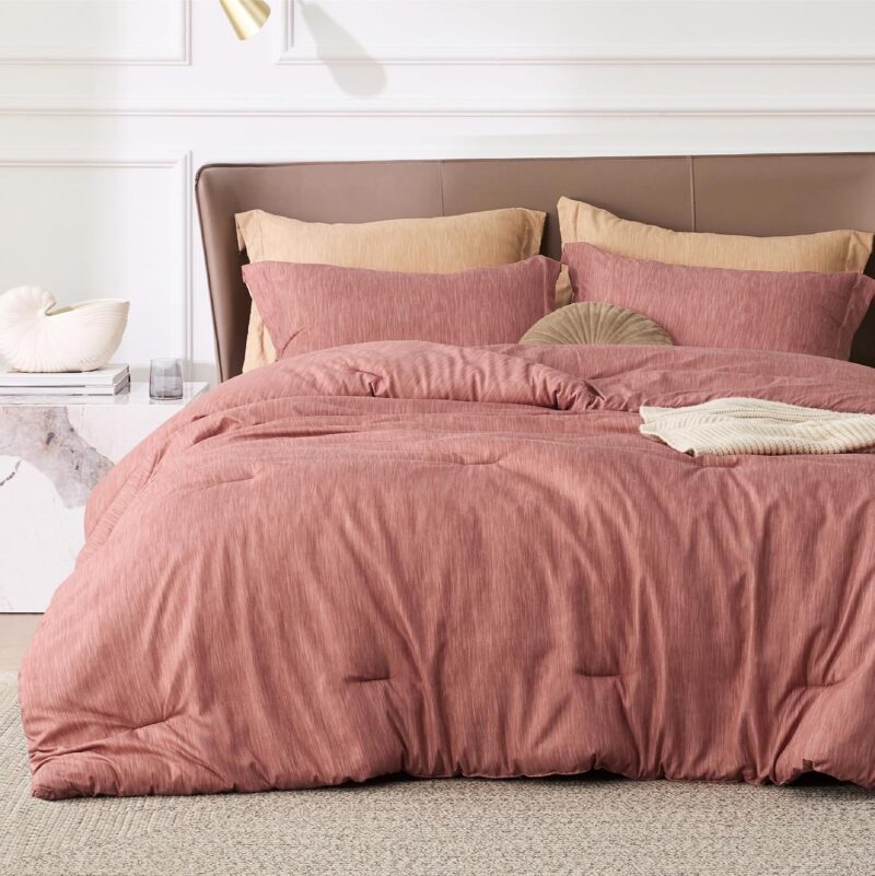 3 Pieces Queen Size Comforter Set All Season Reversible Bed in a Bag Ultra Soft Queen Bedding Set Comforter With Pillow Shams - 图片 7