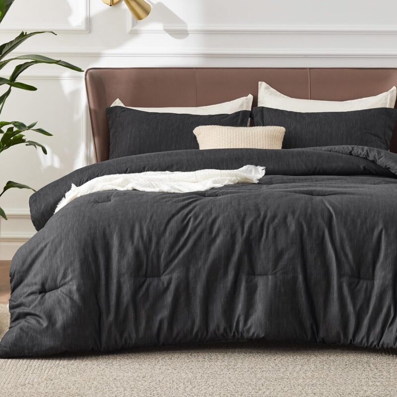 3 Pieces Queen Size Comforter Set All Season Reversible Bed in a Bag Ultra Soft Queen Bedding Set Comforter With Pillow Shams - 图片 3