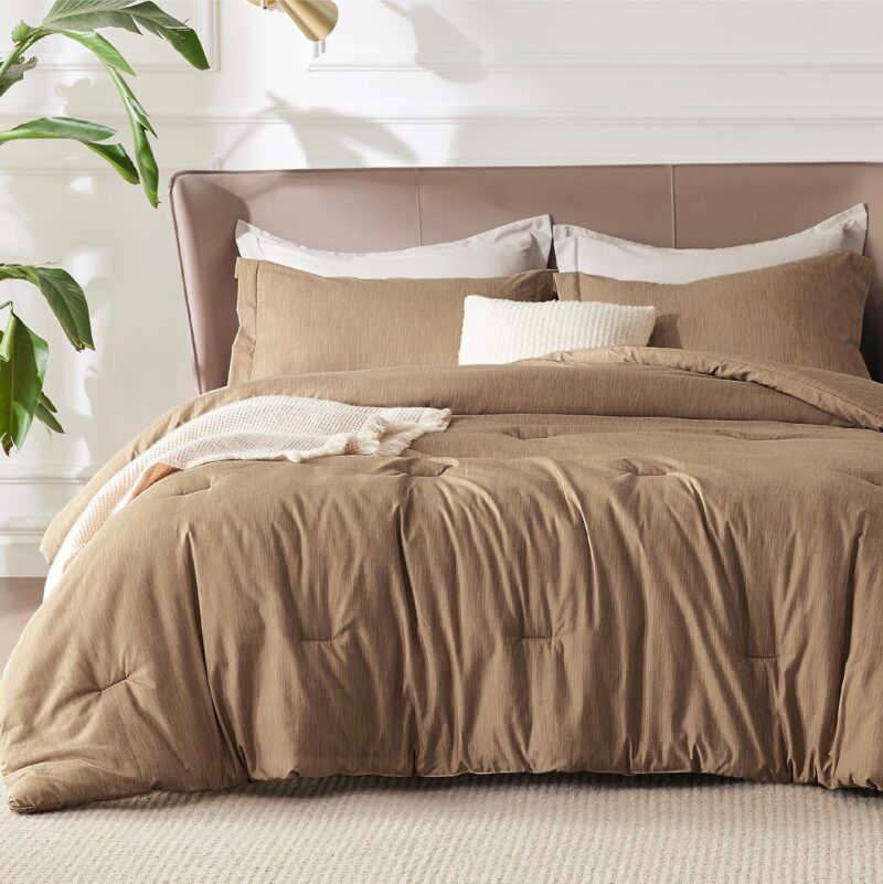 3 Pieces Queen Size Comforter Set All Season Reversible Bed in a Bag Ultra Soft Queen Bedding Set Comforter With Pillow Shams - 图片 4