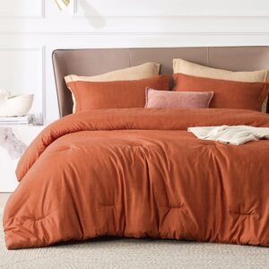 3 Pieces Queen Size Comforter Set All Season Reversible Bed in a Bag Ultra Soft Queen Bedding Set Comforter With Pillow Shams