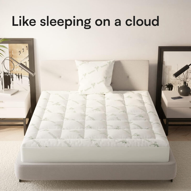 Cooling Quilted Fitted Mattress Topper Rayon From Bamboo King Size - 图片 3