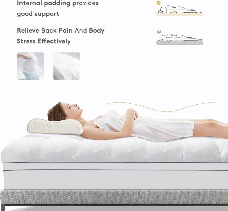 Queen king Cooling Mattress Topper Pad Bamboo Mattress Topper Queen Cooling Top Pad Deep Fitted Mattress Cover - 图片 8