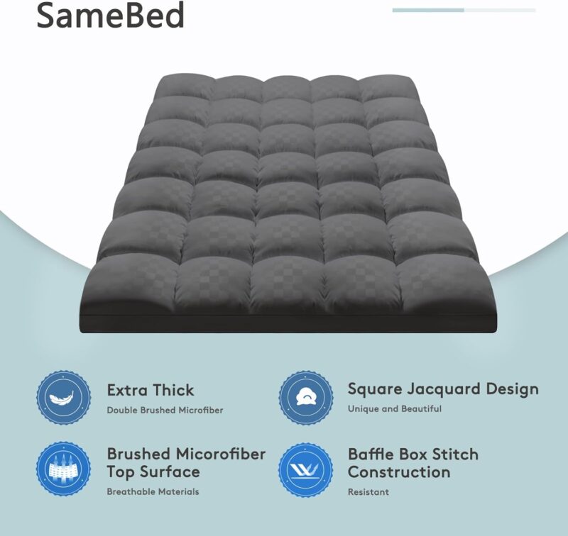 Queen king Cooling Mattress Topper Pad Bamboo Mattress Topper Queen Cooling Top Pad Deep Fitted Mattress Cover - 图片 10