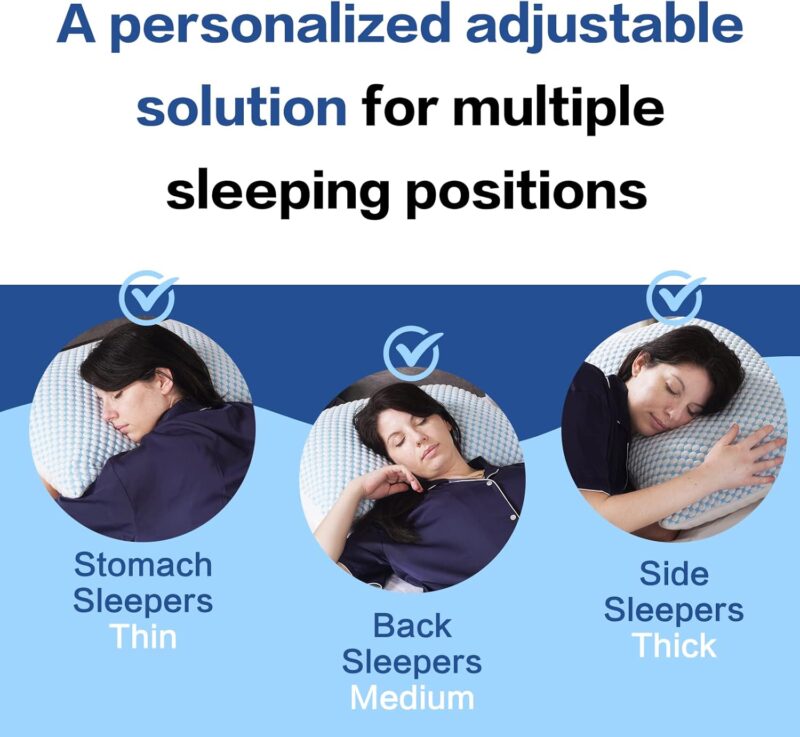 Adjustable Loft Cooling Breathable Shredded Memory Foam Pillow for Sleeping - 图片 2