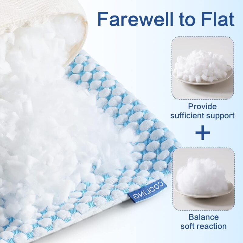 Adjustable Loft Cooling Breathable Shredded Memory Foam Pillow for Sleeping - 图片 3