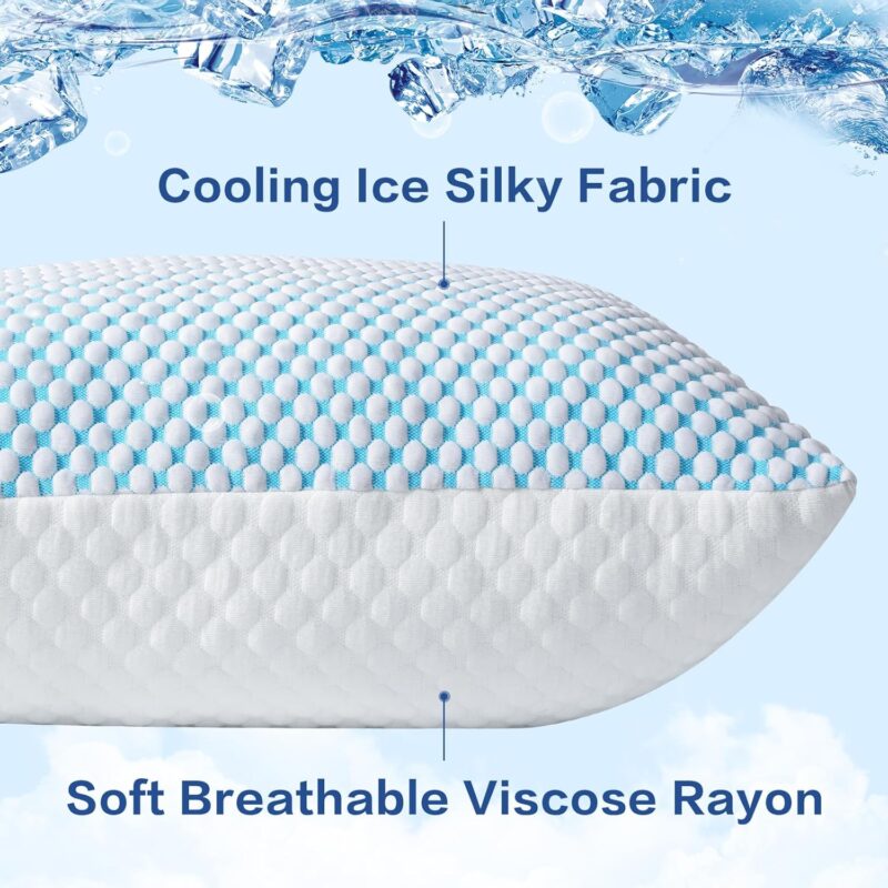 Adjustable Loft Cooling Breathable Shredded Memory Foam Pillow for Sleeping - 图片 5