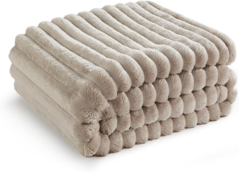Stripe Flannel Blanket Throw Blanket for Couch Super Soft Cozy Blankets for Women, Cute Small Fleece Blanket for Girls, Line - 图片 6