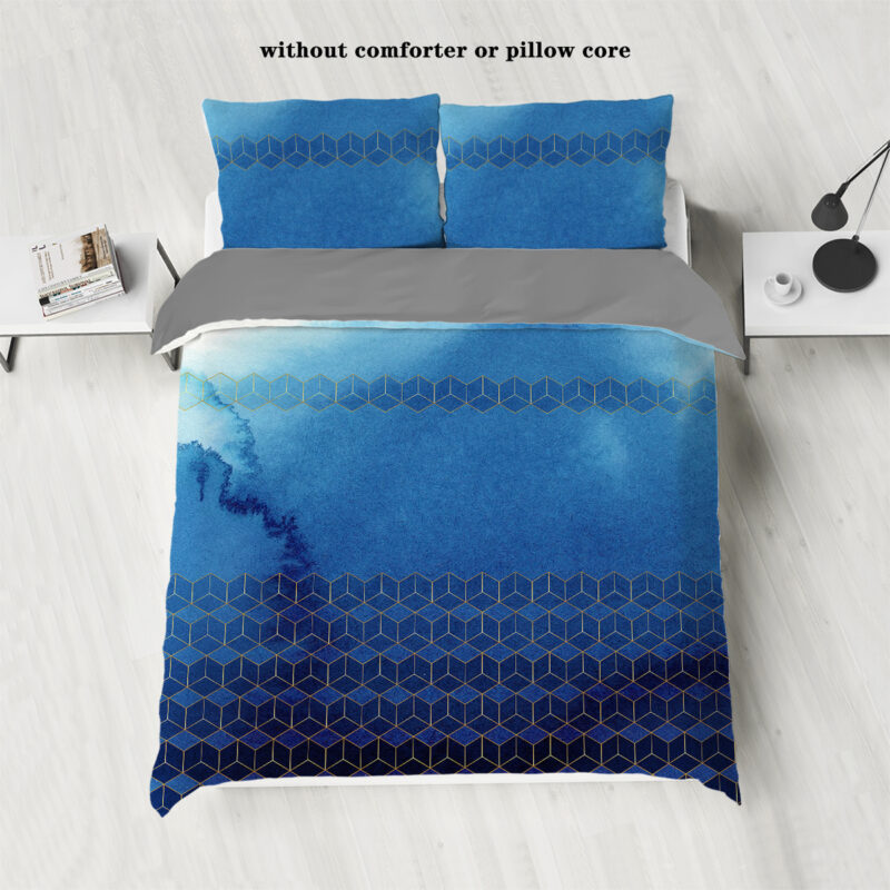 Custom Design Print Colorful 3 Pieces Super King Size Queen Quilt Bedding Set Duvet Cover with Pillowcases - 图片 3