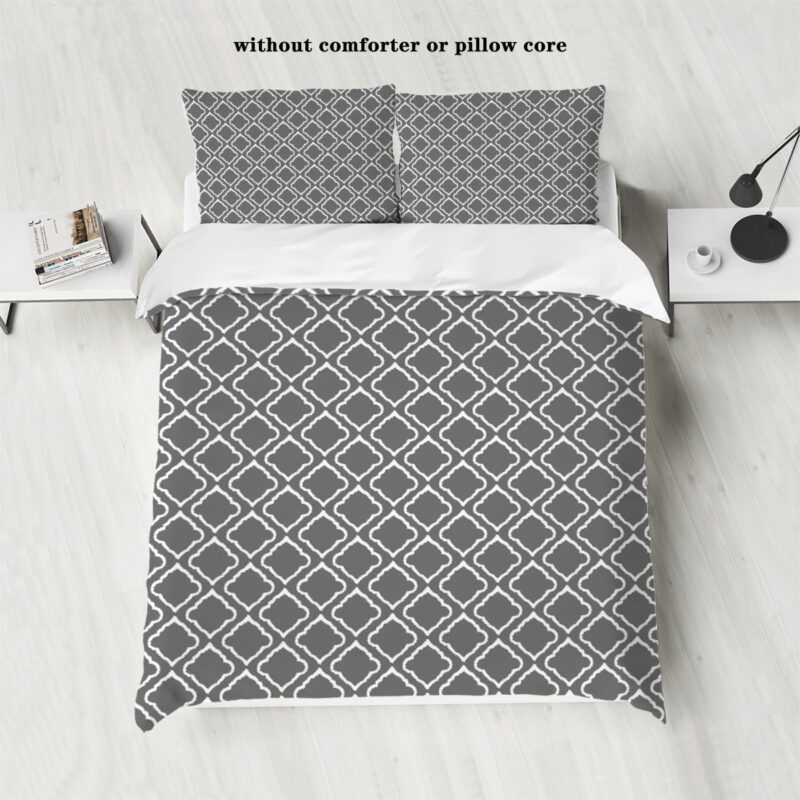 Custom Design Print Colorful 3 Pieces Super King Size Queen Quilt Bedding Set Duvet Cover with Pillowcases - 图片 6