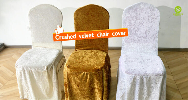 Crushed velvet chair cover