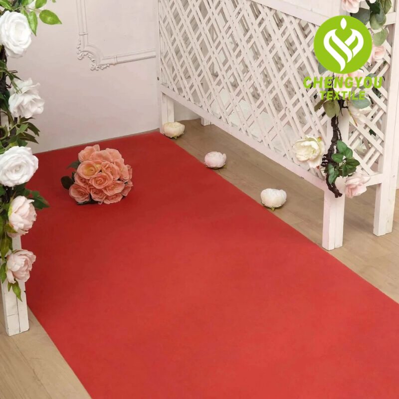 Red Extra Long Wedding Aisle Runner Rugs Felt Kitchen Runway Rug Non-slip Premium Red Carpet Runner for Events Wedding
