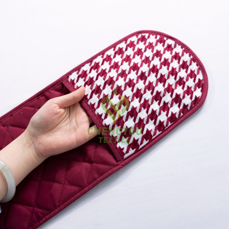 Wholesale Heat Resistant Potholder Double Oven Glove for Handling Hot Pots Extra Long Kitchen Cooking Baking Double Oven Mitt - 图片 5