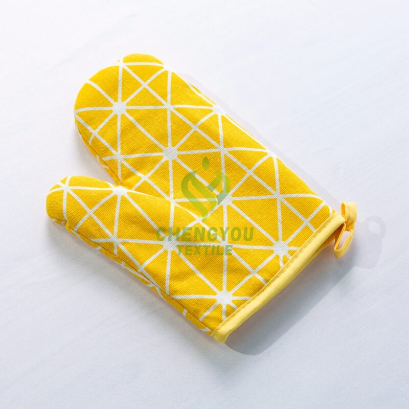 Custom logo Thicken Microwave Oven Mitts High Temperature Heat Resistant Printed Baking Oven Mittens for Kitchen - 图片 2