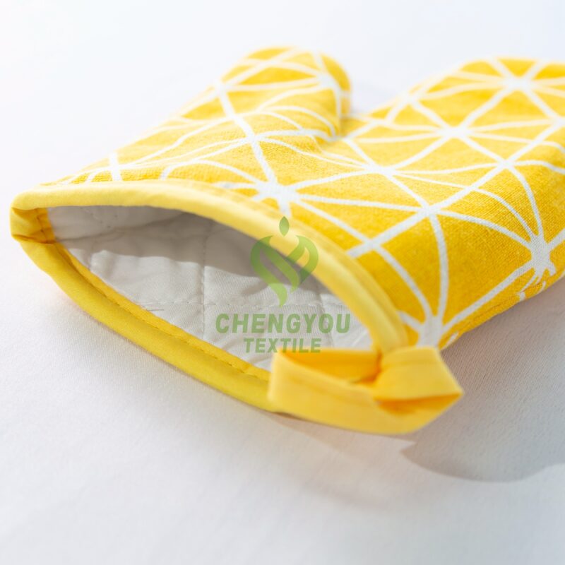 Custom logo Thicken Microwave Oven Mitts High Temperature Heat Resistant Printed Baking Oven Mittens for Kitchen - 图片 4