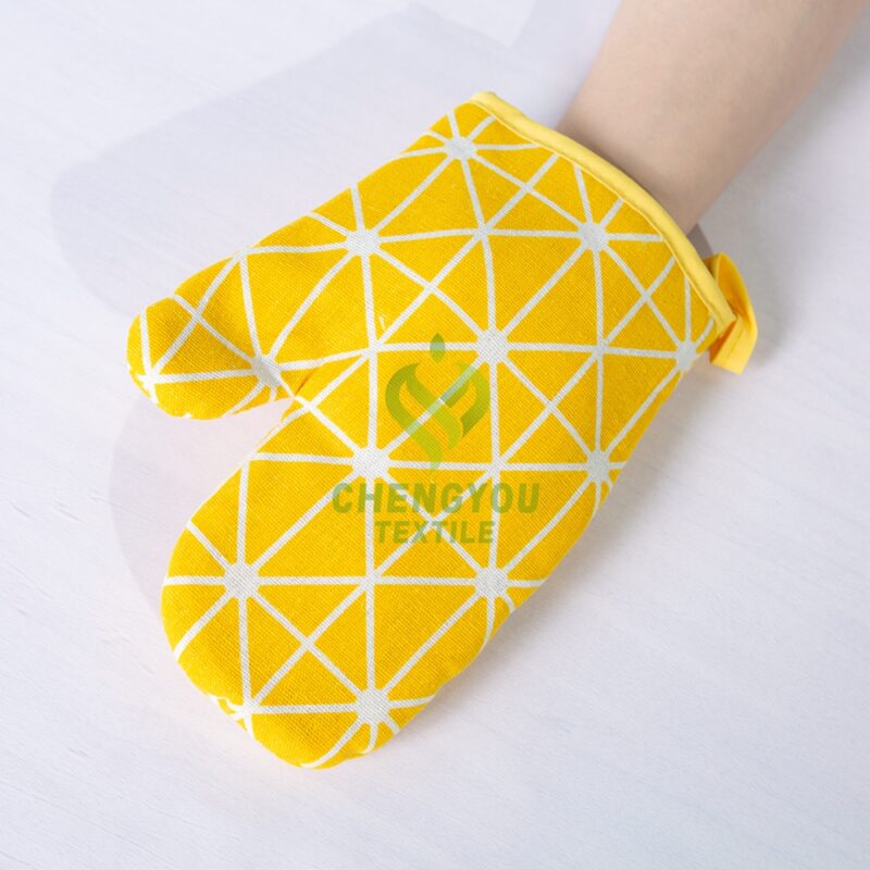 Custom logo Thicken Microwave Oven Mitts High Temperature Heat Resistant Printed Baking Oven Mittens for Kitchen - 图片 5