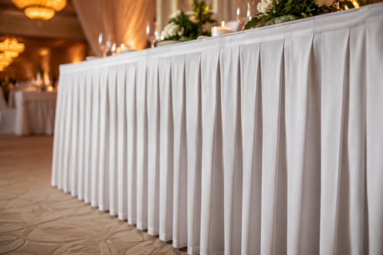 Pleated Table Skirts: A Guide to Pleat Styles, Ratios & Quality