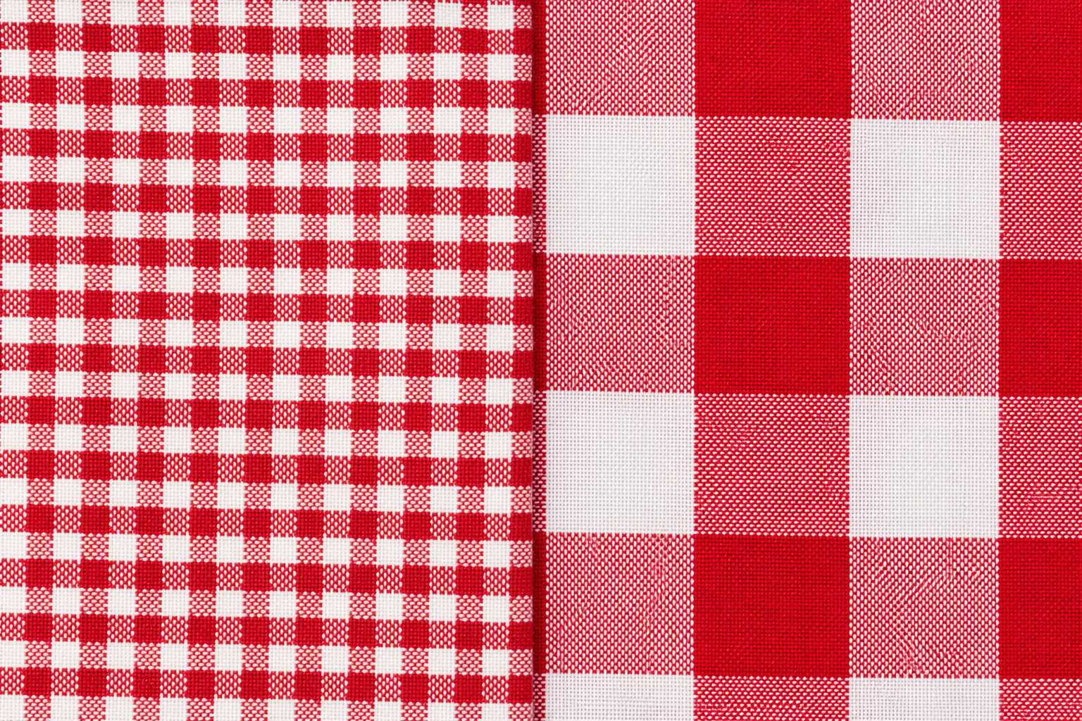 Fine and bold gingham check scales compared side by side